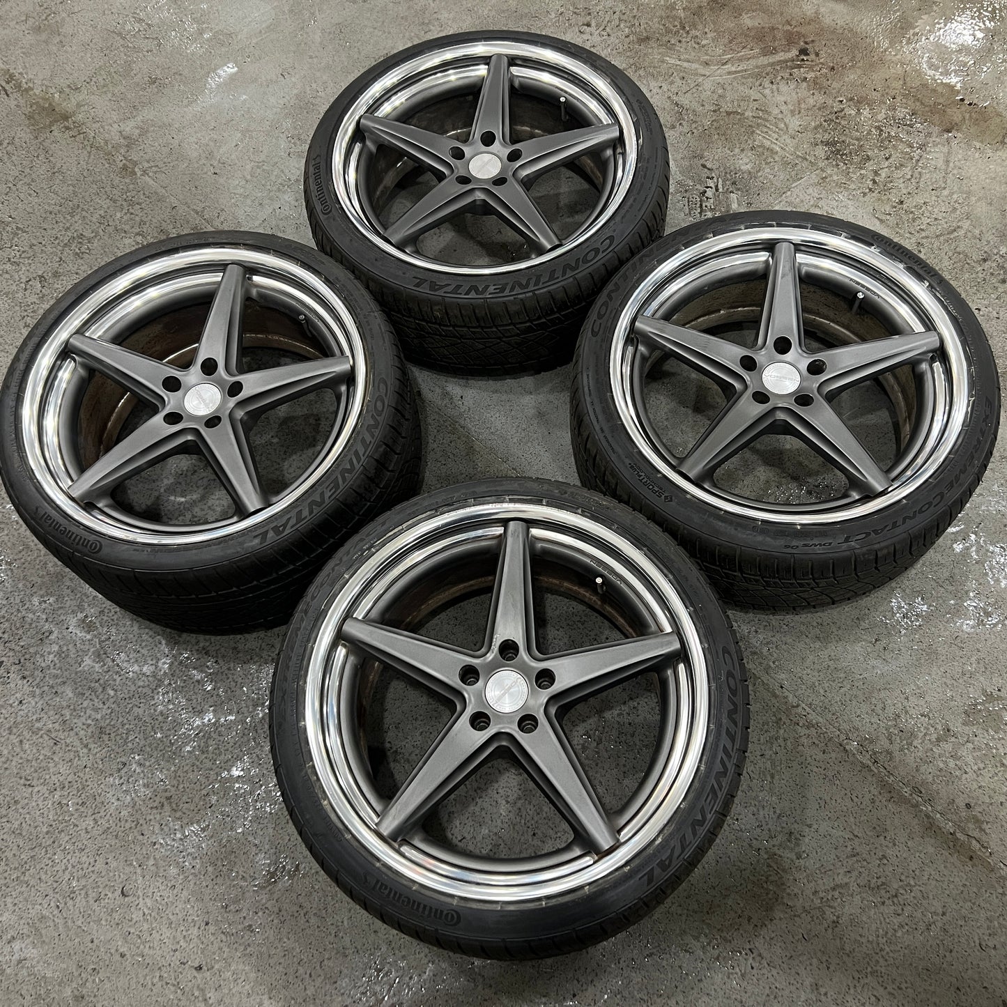 20” staggered forged Vossen x Work VWS-3 wheels & Conti DWS tires