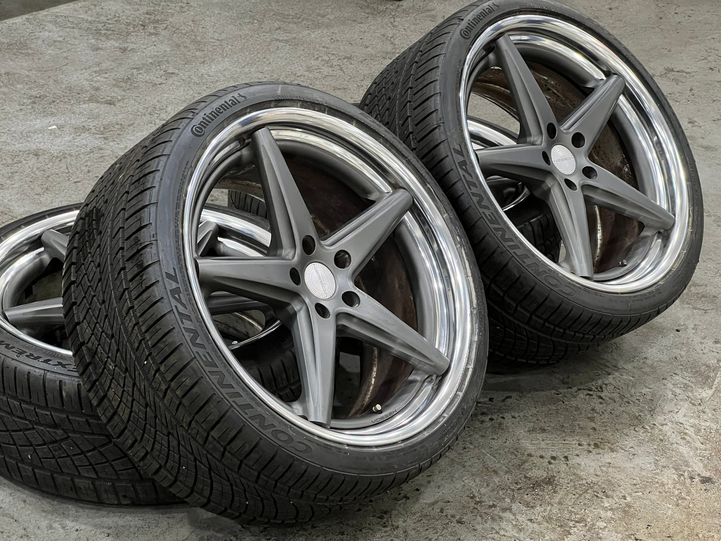 20” staggered forged Vossen x Work VWS-3 wheels & Conti DWS tires