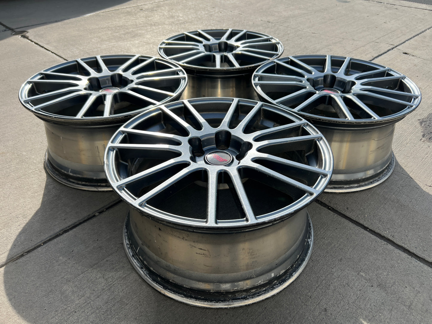 18” OEM Subaru STI Enkei flow-formed wheels