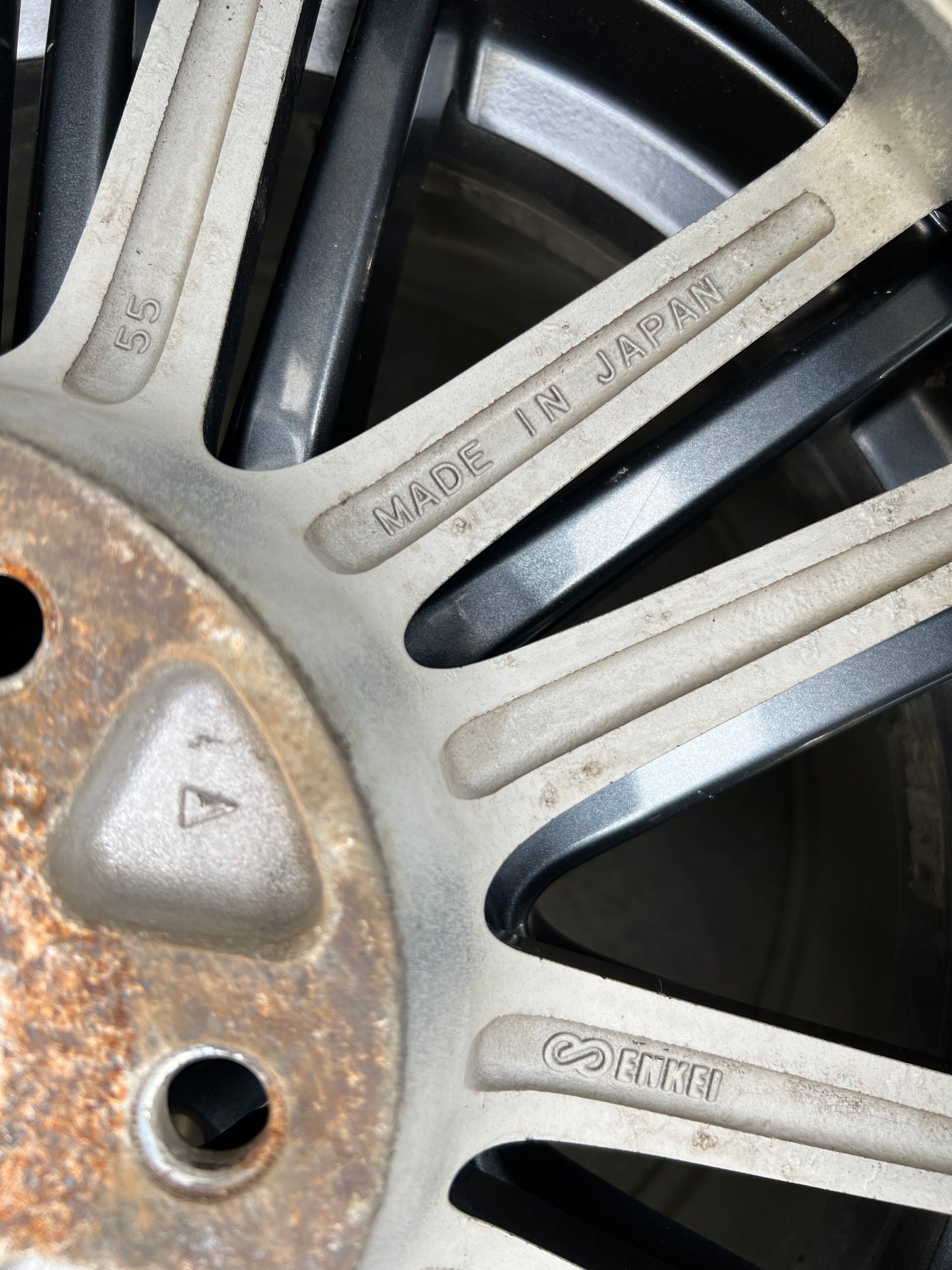 18” OEM Subaru STI Enkei flow-formed wheels
