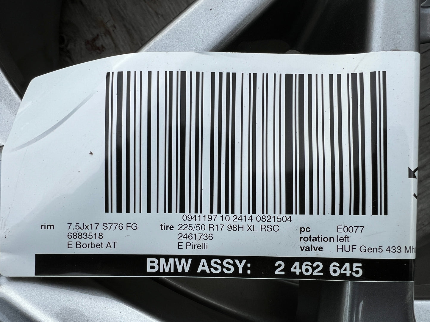 Brand new 17” BMW Style 776 wheels and 225/50R17 winter tires for 3/4-series