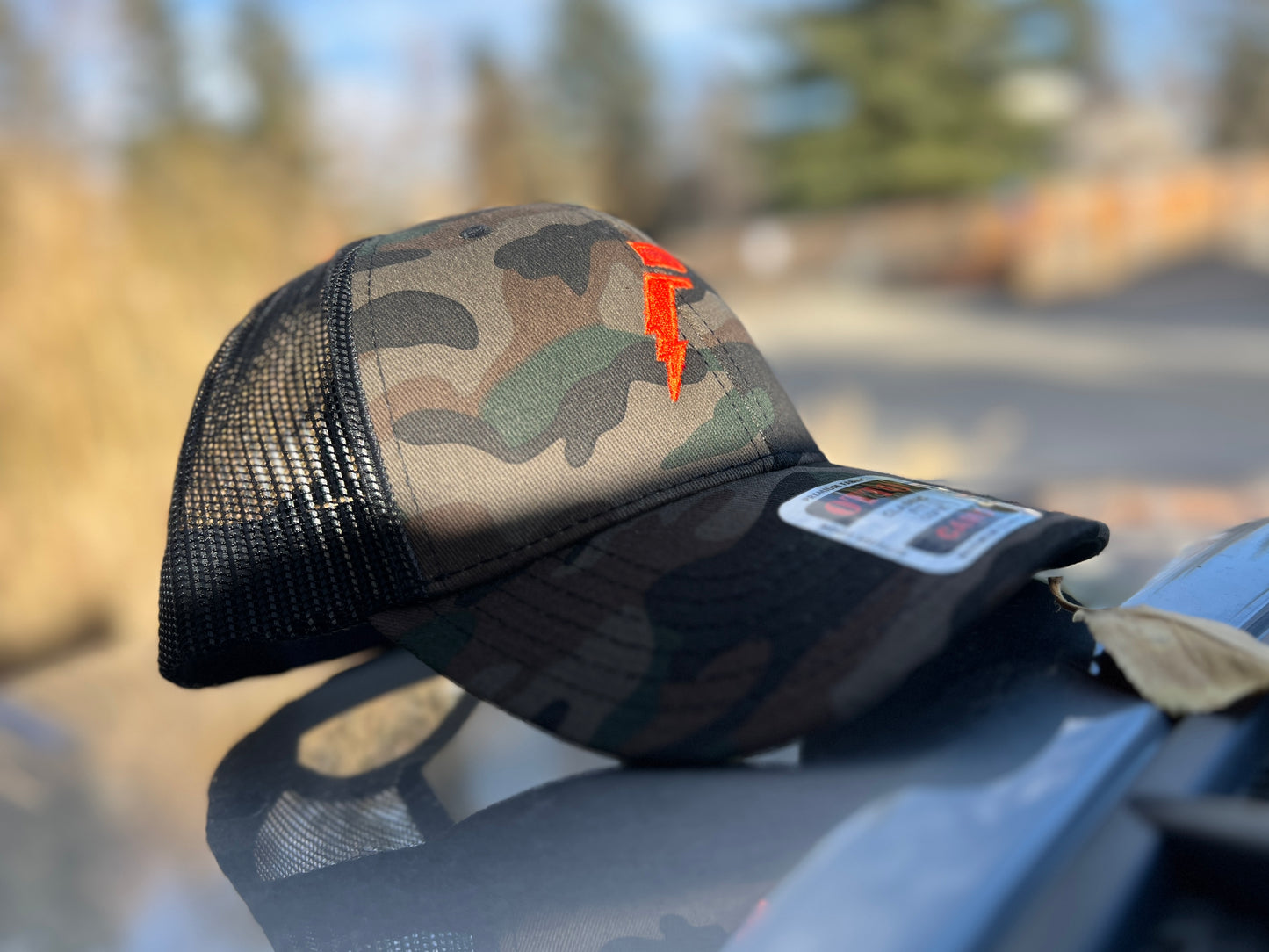 "LOW-FIZZ" Camo Trucker Otto Cap 105-1247