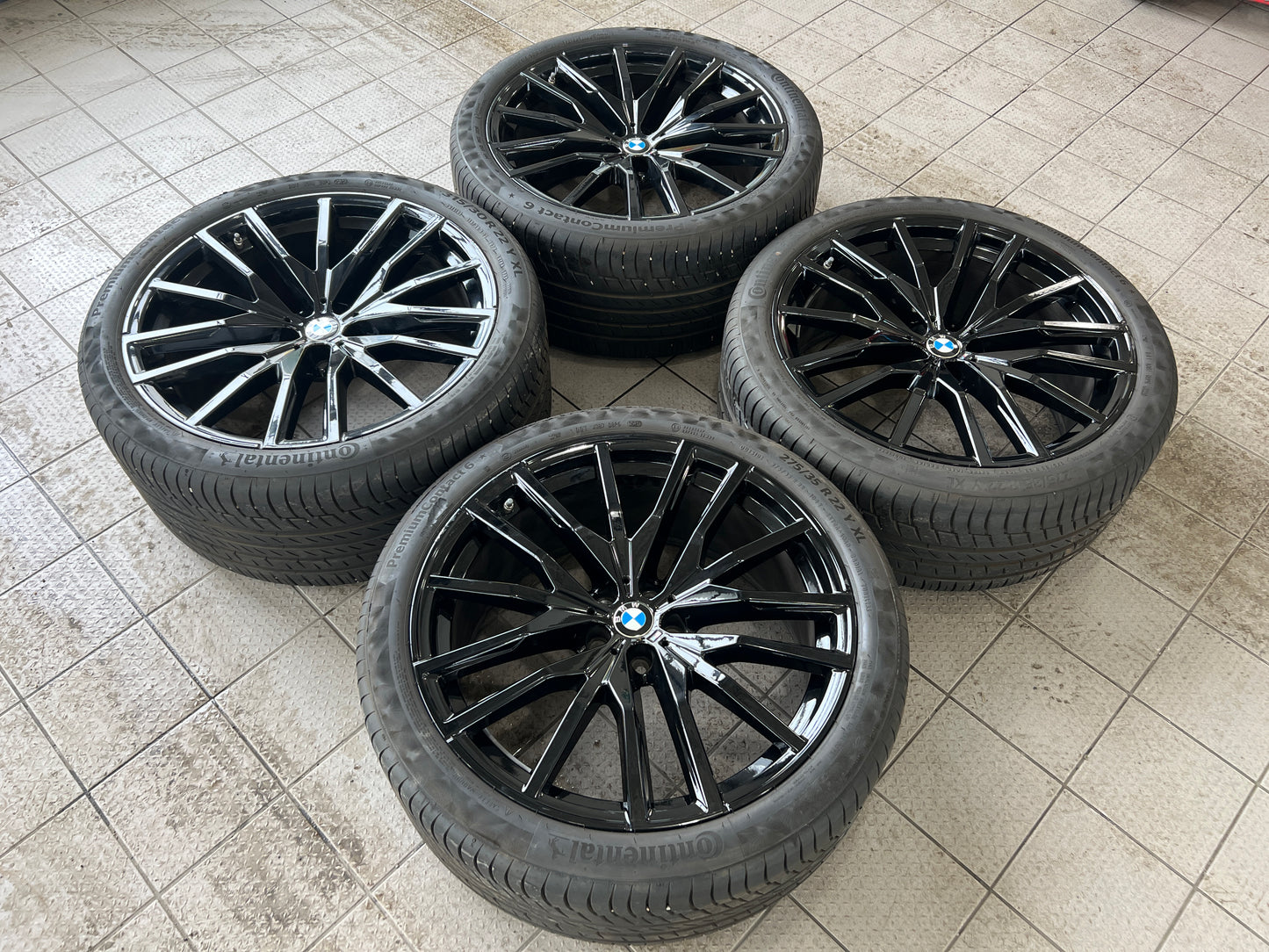 22” BMW Style 742M black wheels and Continental summer tires