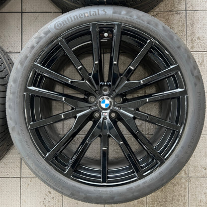 22” BMW Style 742M black wheels and Continental summer tires