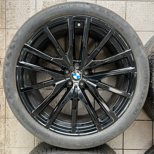 22” BMW Style 742M black wheels and Continental summer tires