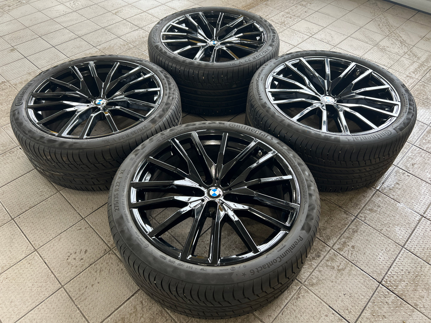 22” BMW Style 742M black wheels and Continental summer tires