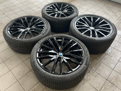 22” BMW Style 742M black wheels and Continental summer tires