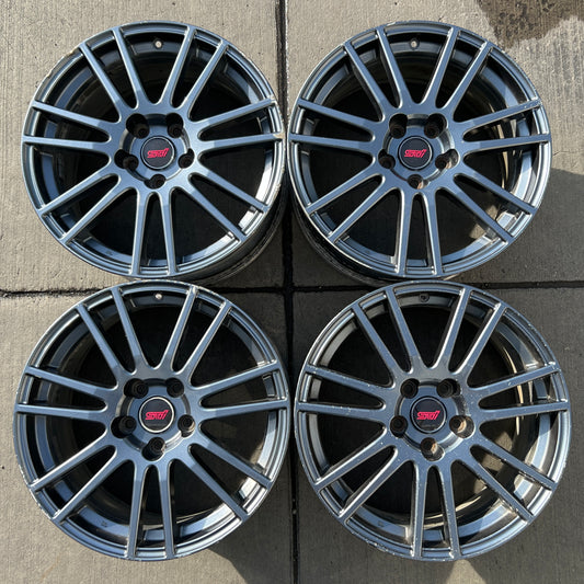 18” OEM Subaru STI Enkei flow-formed wheels